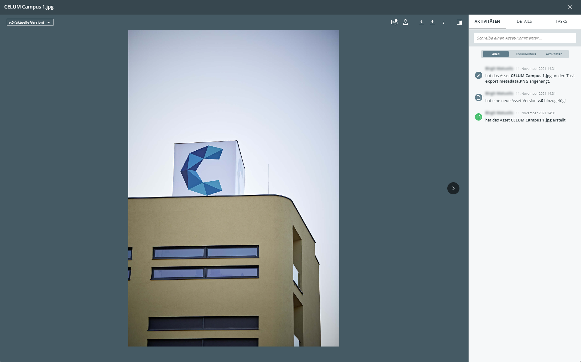 Deatail vie of a file in a workroom